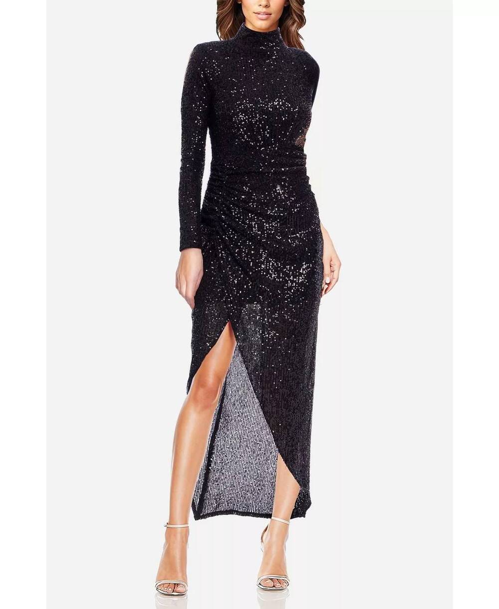 NEW ONE33 SOCIAL high neck floor-length sequin formal dress in black